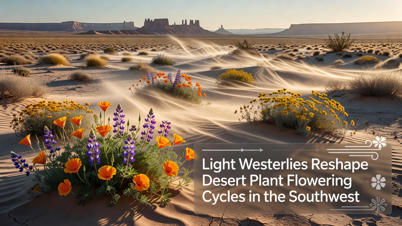 Southwestern Desert Ecosystems Exhibit Flowering Shifts Linked to Gentle Westerlies